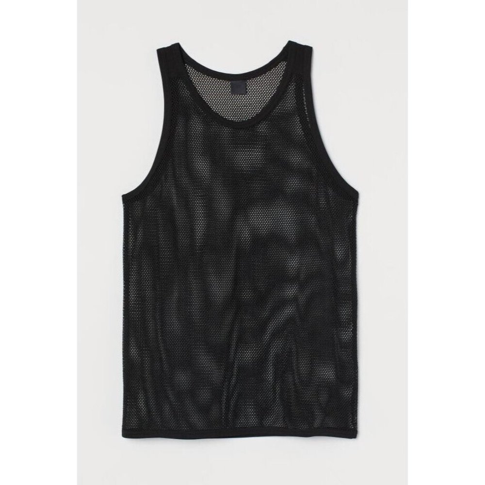 Mens Mesh Tank Top A Shirt SIZES XS or SMALL Black Muscle Athletic T-shi…